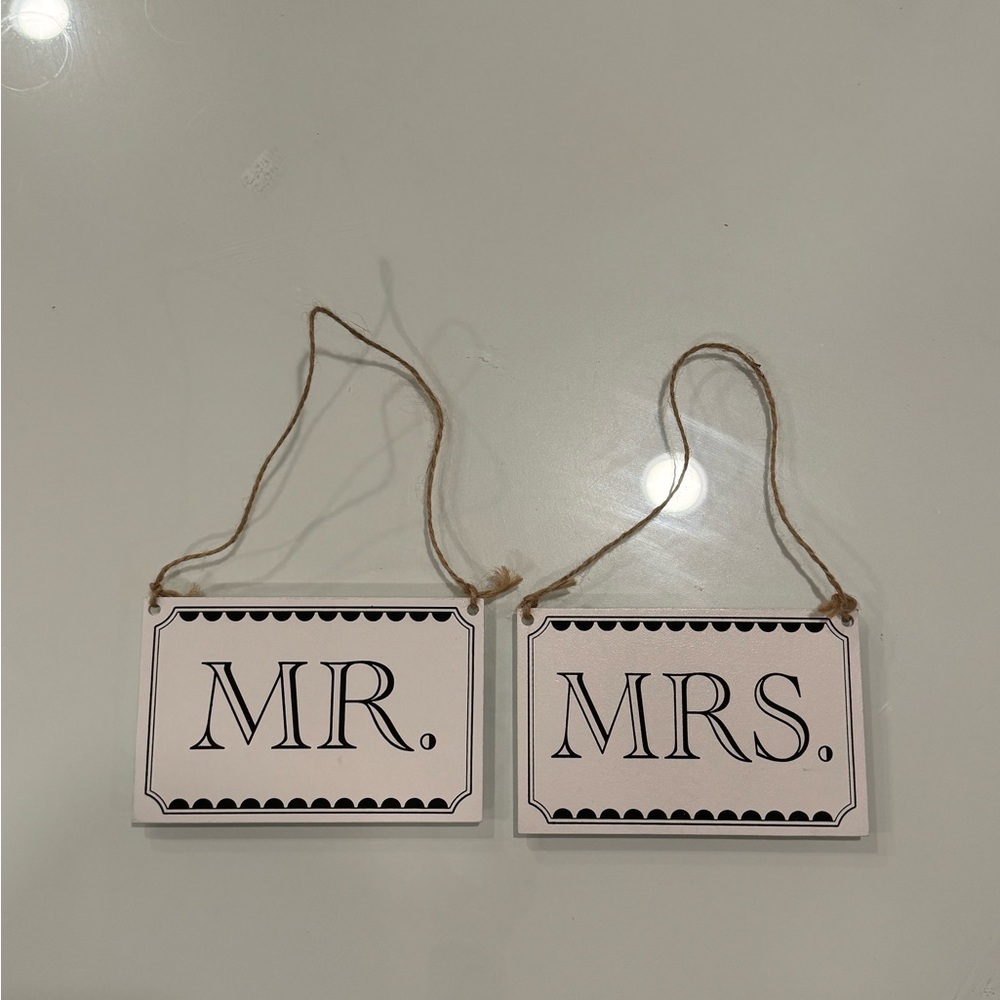 Mr. and Mrs. Hanging Signs